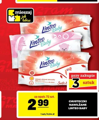 Chusteczki nawilżane Linteo Baby promocja w Gram Market