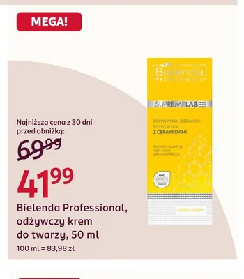 Odżywczy krem do twarzy Bielenda Professional promocja w Rossmann