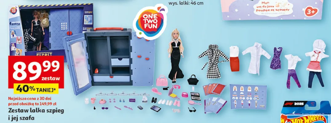 Zestaw lalka szpieg i jej szafa promocja w Auchan