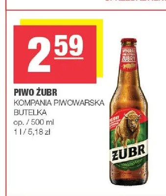 Piwo Żubr butelka promocja w SPAR
