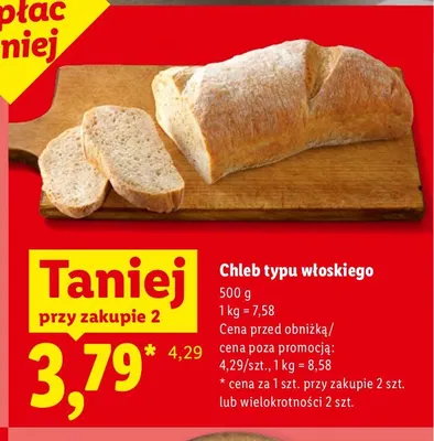 Chleb typu włoskiego promocja w Lidl