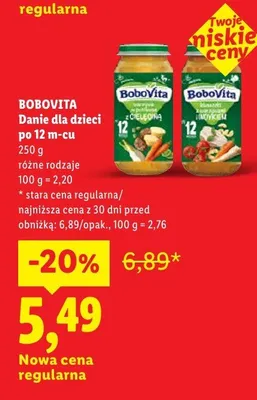 Danie dla dzieci po 12m-cu BoboVita promocja w Lidl