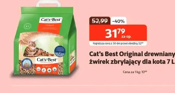 Original drewniany żwirek zbrylający dla kota promocja w KAKADU
