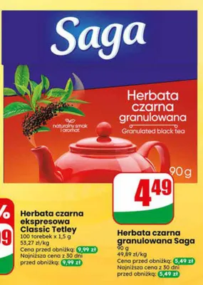Herbata czarna ekspresowa Classic Tetley promocja w Dino