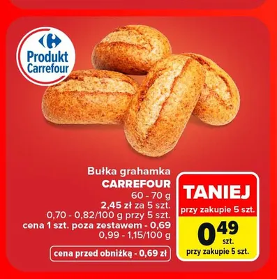 Bułka grahamka Carrefour promocja w Carrefour Market