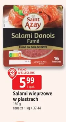Salami wieprzowe w plastrach Saint Azay promocja w Leclerc