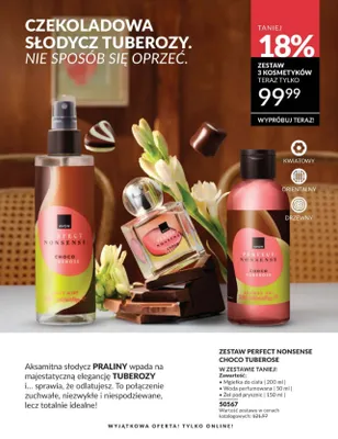 Zestaw kosmetyków Avon Perfect Nonsense Choco Tuberose promocja w AVON