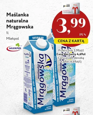 Maślanka naturalna Mrągowska promocja w Market Point