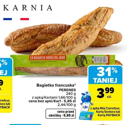 Bagietka francuska Perenes promocja w Carrefour Market