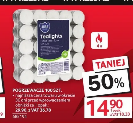 Podgrzewacze Aura Tealights promocja w Selgros