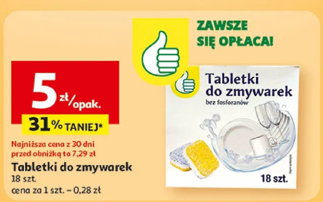 Tabletki do zmywarek bez fosforanów promocja w Auchan