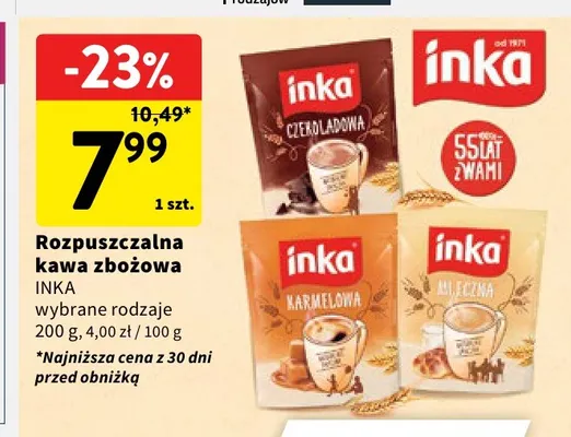 Kawa rozpuszczalna kawa zbożowa Inka promocja w Intermarche