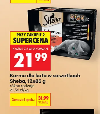 Karma dla kota w saszetkach Sheba 12-pak promocja w Biedronka