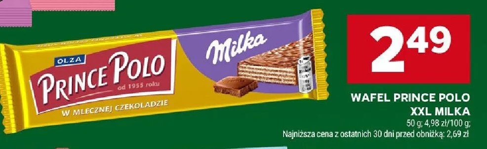 Wafel prince polo XXL mleka promocja w Stokrotka