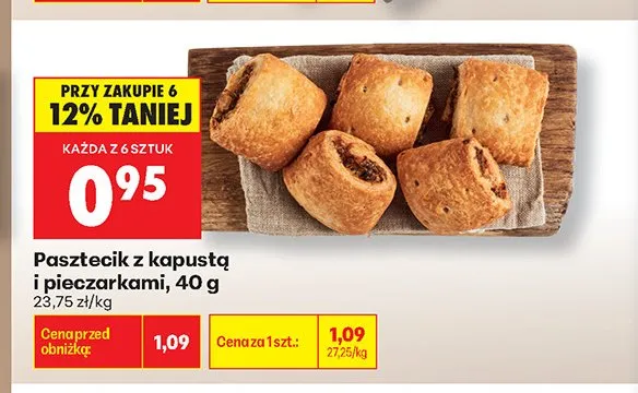 Pasztecik z kapustą i pieczarkami promocja w Biedronka