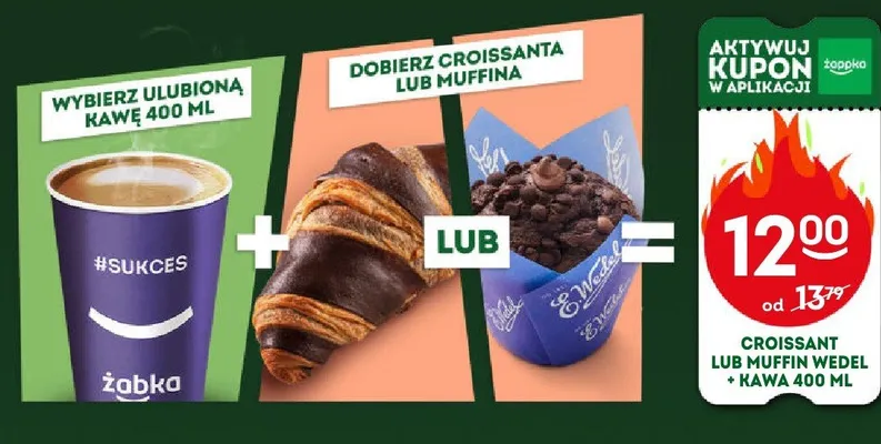 Zestaw Kawa 400 ml i Muffin E.Wedel promocja w Żabka