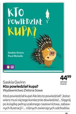 Książka Kto powiedział kupa? Saskia Gwinn oprawa twarda promocja w Empik
