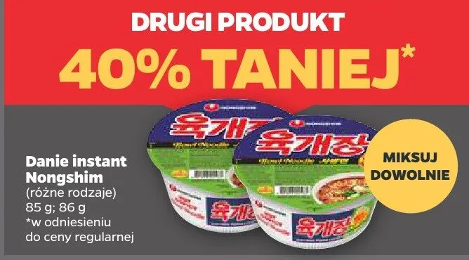 Danie instant Nongshim promocja w Netto