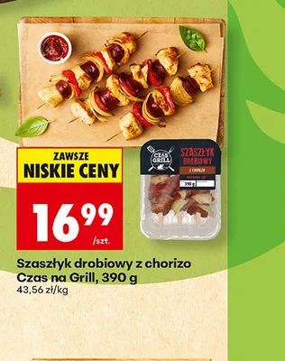 Szaszłyk drobiowy z chorizo Czas na Grill promocja w Biedronka