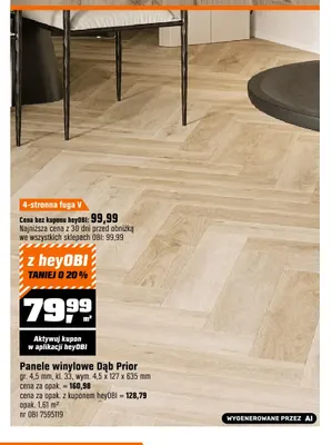 Panele winylowe Dąb Prior promocja w OBI