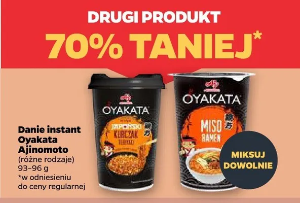 Danie instant Oyakata Ajinomoto miso ramen promocja w Netto