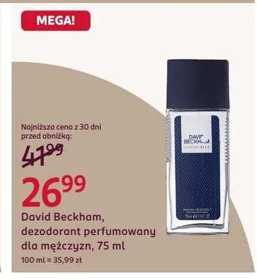 David Beckham dezodorant perfumowany dla mężczyzn promocja w Rossmann