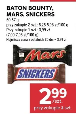Baton bounty, mars, snickers promocja w Stokrotka