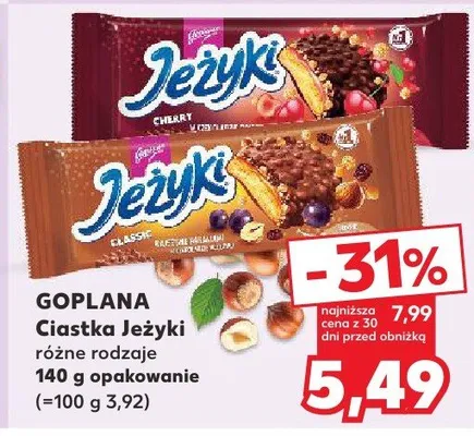 Ciastka Jeżyki różne rodzaje promocja w Kaufland
