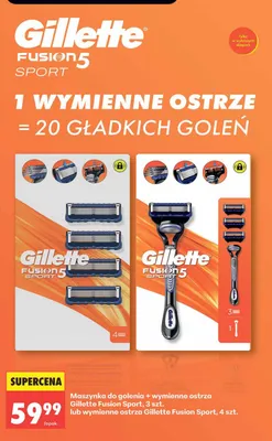 Wymienne ostrza Gillette Fusion 5 Sport promocja w Biedronka