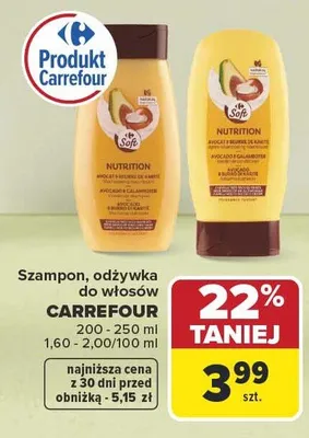 Szampon do włosów Carrefour Soft Nutrition promocja w Carrefour