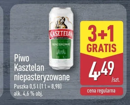 Piwo Kasztelan niepasteryzowane promocja w Aldi