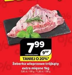 Żeberka wieprzowe trójkąty extra mięsne promocja w Delfin