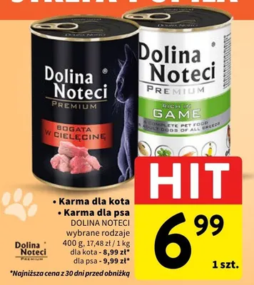Karma dla psa Dolina Noteci Premium wybrane rodzaje promocja w Intermarche