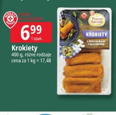 Krokiety z pieczarkami i mozzarellą Nasze Specjały promocja w Leclerc