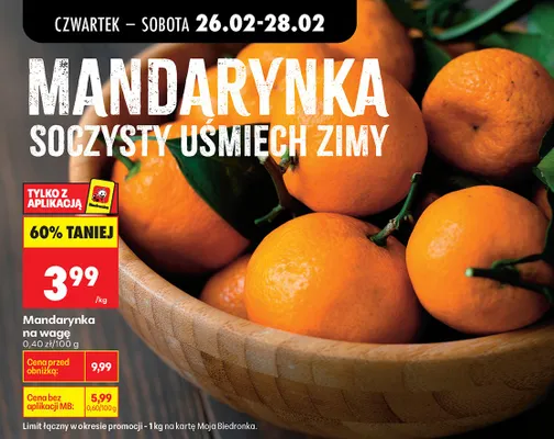 Mandarynka na wagę promocja w Biedronka