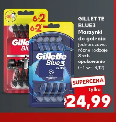 Maszynki do golenia jednorazowe Gillette Blue3 Plus Champions League promocja w Kaufland