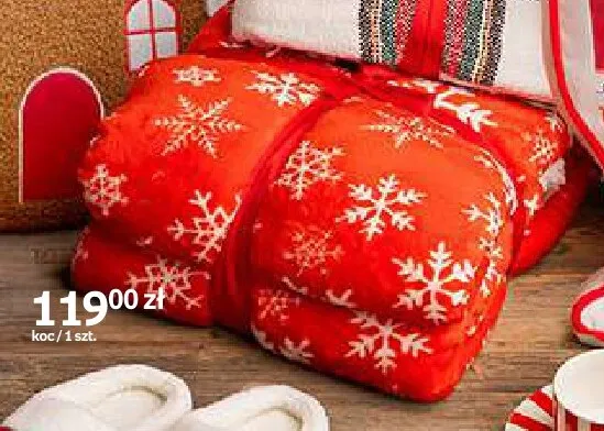 Koc czerwony w śnieżynki Joyful Xmas promocja w Empik