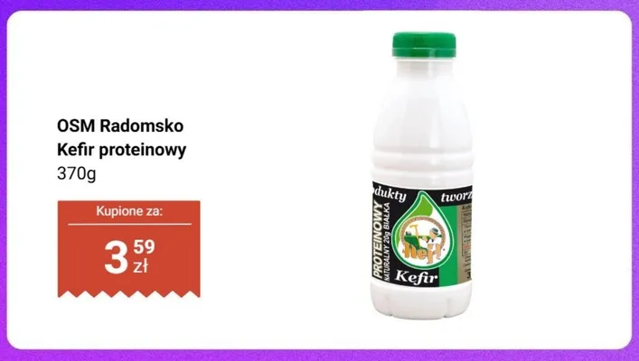 Kefir proteinowy OSM Radomsko promocja w Dino