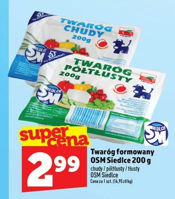 Twaróg formowany tłusty OSM Siedlce promocja w TOPAZ