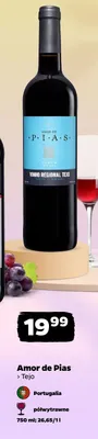 Wino czerwone Amor de Pias Tejo portugalskie półwytrawne promocja w Netto