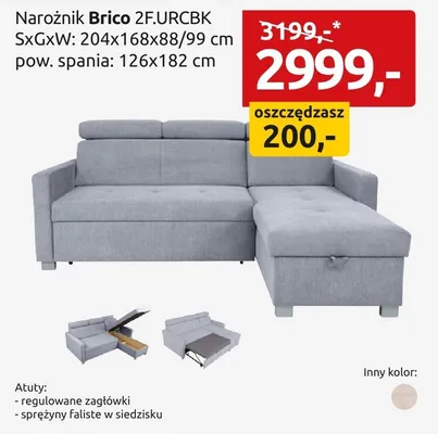 Narożnik Brico 2F.URCBK promocja w Black Red White