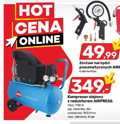 Kompresor olejowy z reduktorem Airpress promocja w Bricomarche