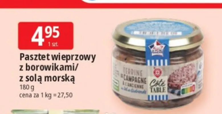 Pasztet wieprzowy z solą morską Côté Table promocja w Leclerc