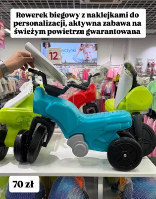Rowerek biegowy z naklejkami do personalizacji promocja w Pepco