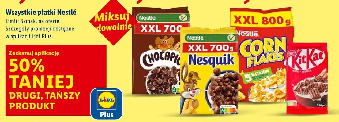 Wszystkie płatki Nestlé promocja w Lidl