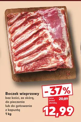 Boczek wieprzowy bez kości ze skórą do pieczenia lub do gotowania z kapustą promocja w Kaufland