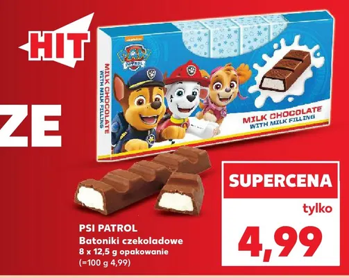 Batoniki czekoladowe Psi Patrol 8-pak 12,5 g promocja w Kaufland
