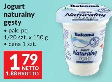 Jogurt naturalny gesty Bakoma promocja w Makro