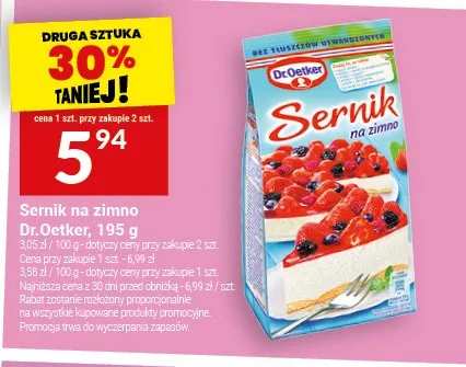 Sernik na zimno Dr.Oetker promocja w Twój Market