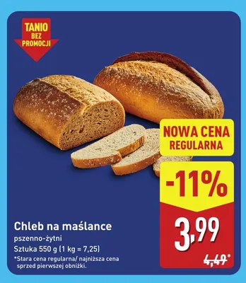 Chleb na maślance pszenno-żytni promocja w Aldi